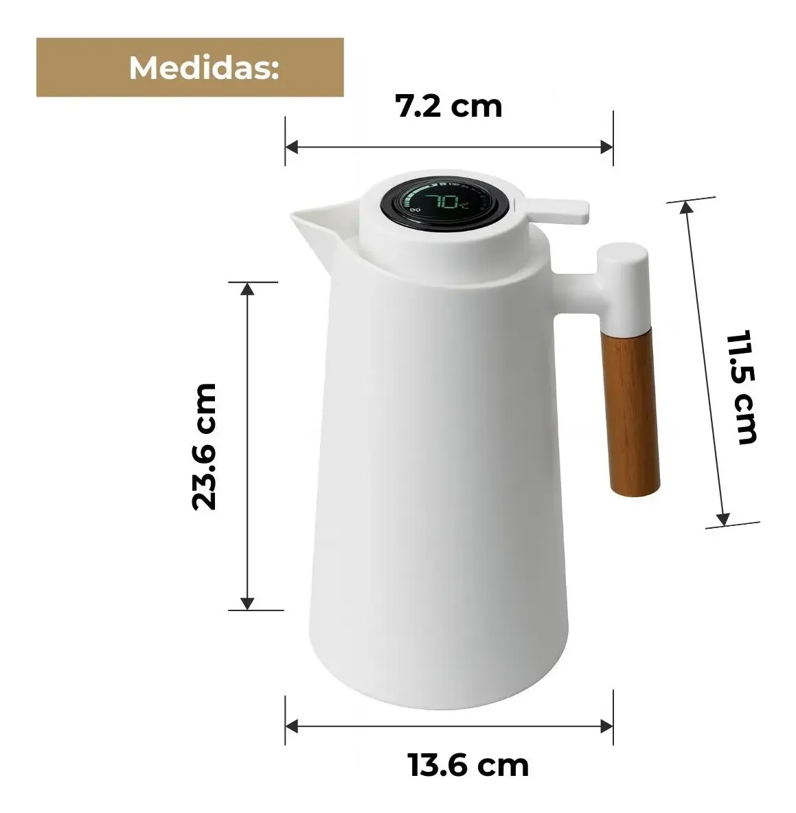 Garrafa Chaleira Térmica Com Sensor 1 Litro WU-215 - 3