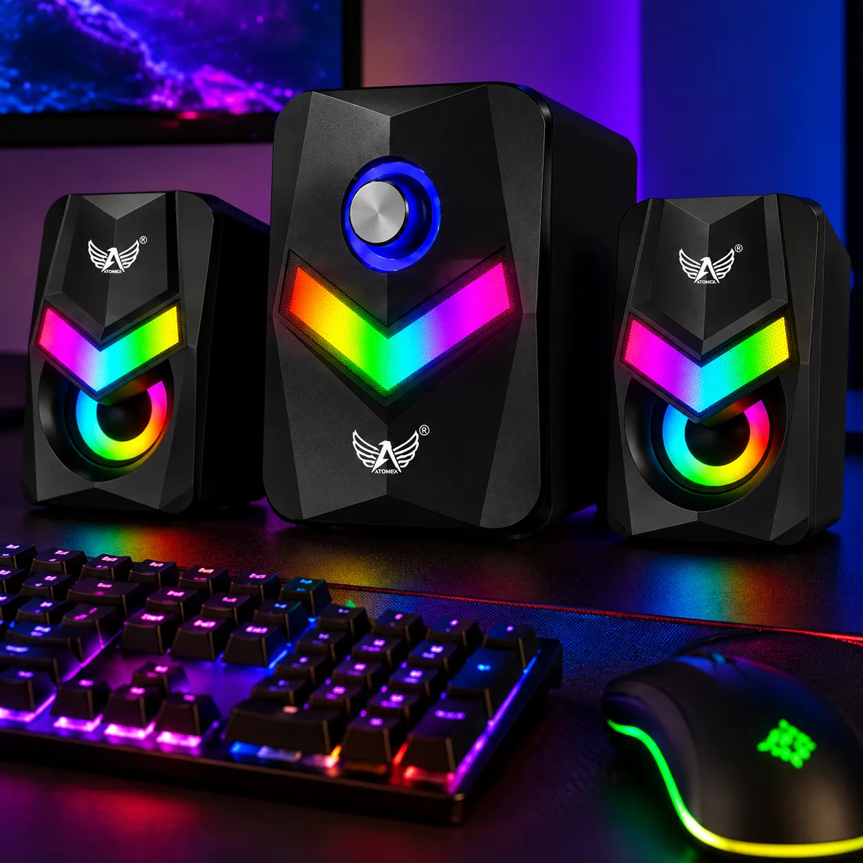 Caixa de Som RGB Bluetooth Multimidia Altomex AL-3862 - 2