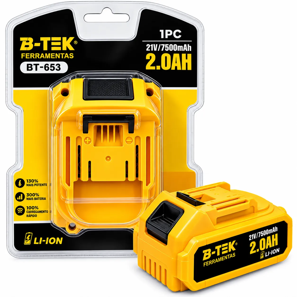 Bateria Recarregável Ferramentas Elétricas 21V 750mah B-Tek BT-653
