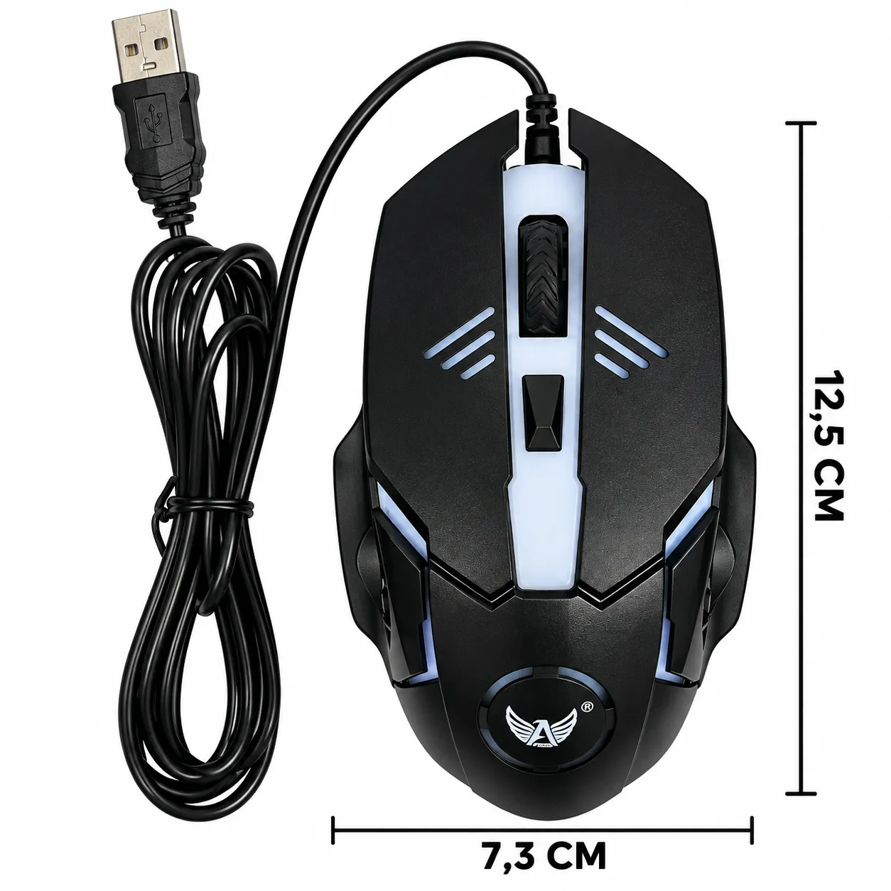 Mouse Com Fio 2400 DPI Luz RGB Altomex AL-9505 - 2