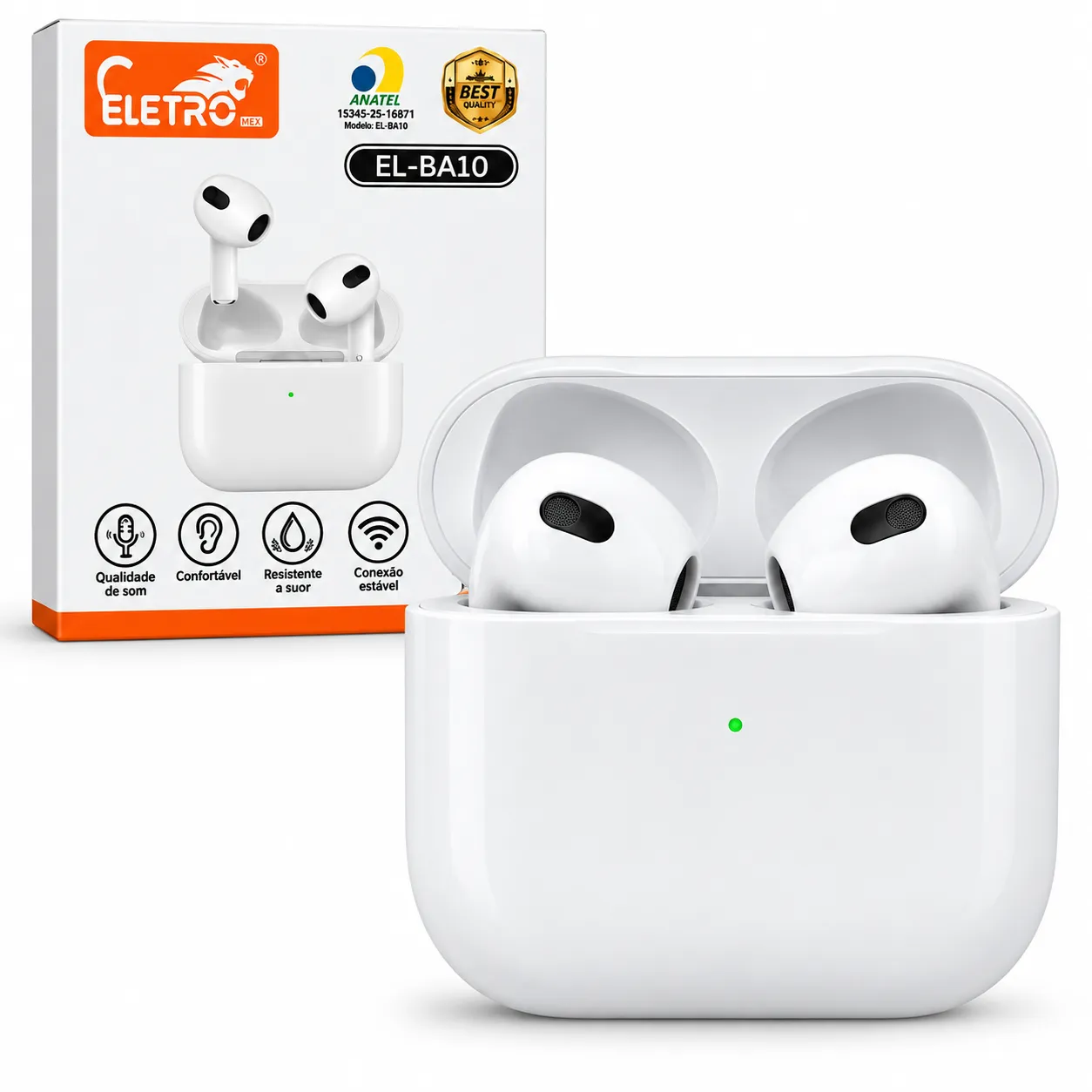 Fone De Ouvido Bluetooth Sem Fio Eletromex EL-BA10