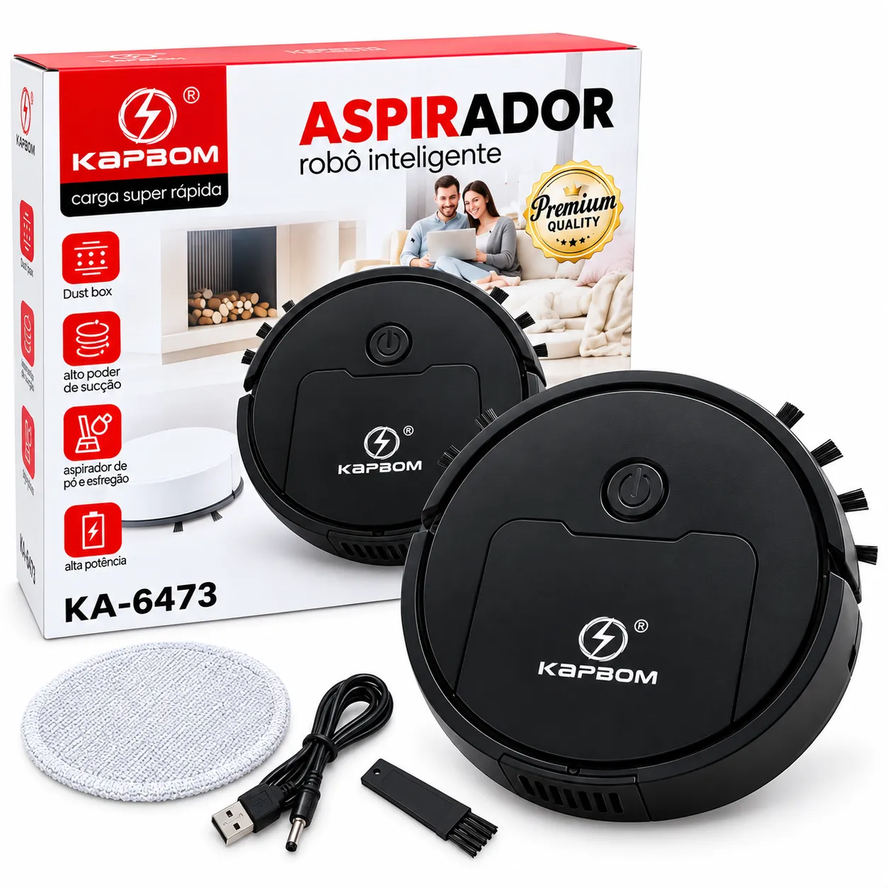 Aspirador Robô Recarregável Kapbom KA-6473