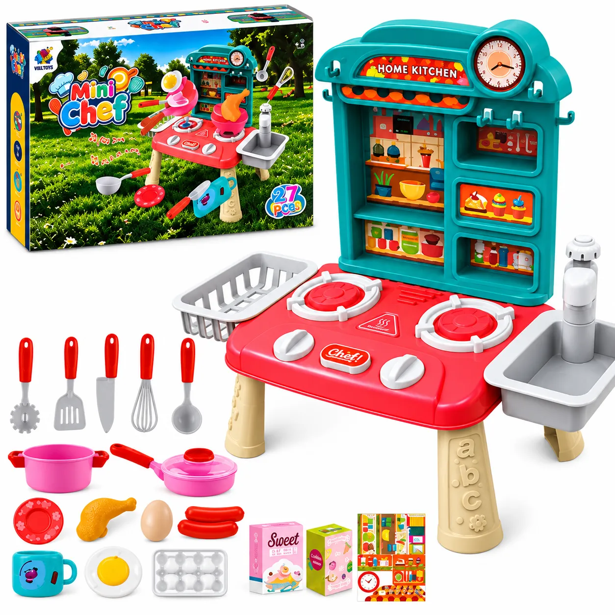 Cozinha Infantil Mini Chef com 27 Peças TK-AB4419