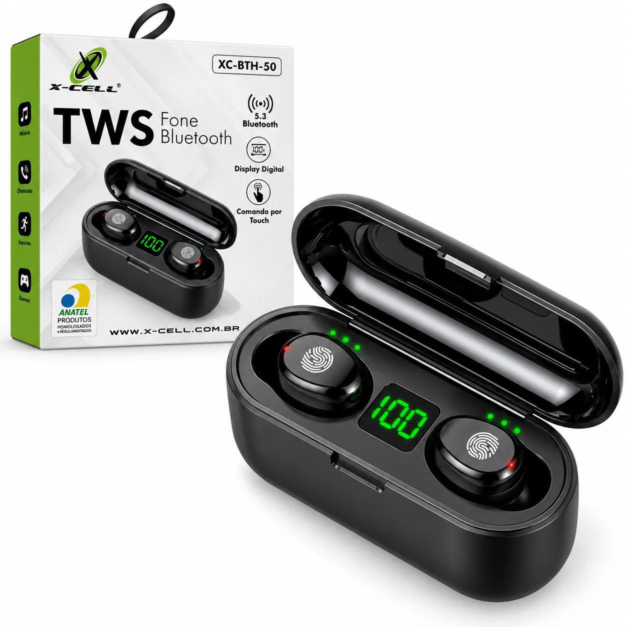 Fone De Ouvido Sem Fio Bluetooth X-Cell XC-BTH-50