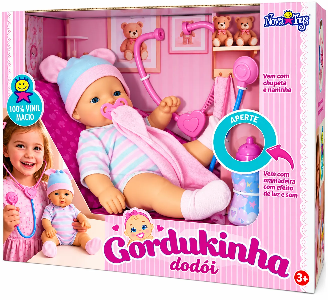 Boneca Gorduka Dodói 100% Vinil Nova Toys 1194 - 2