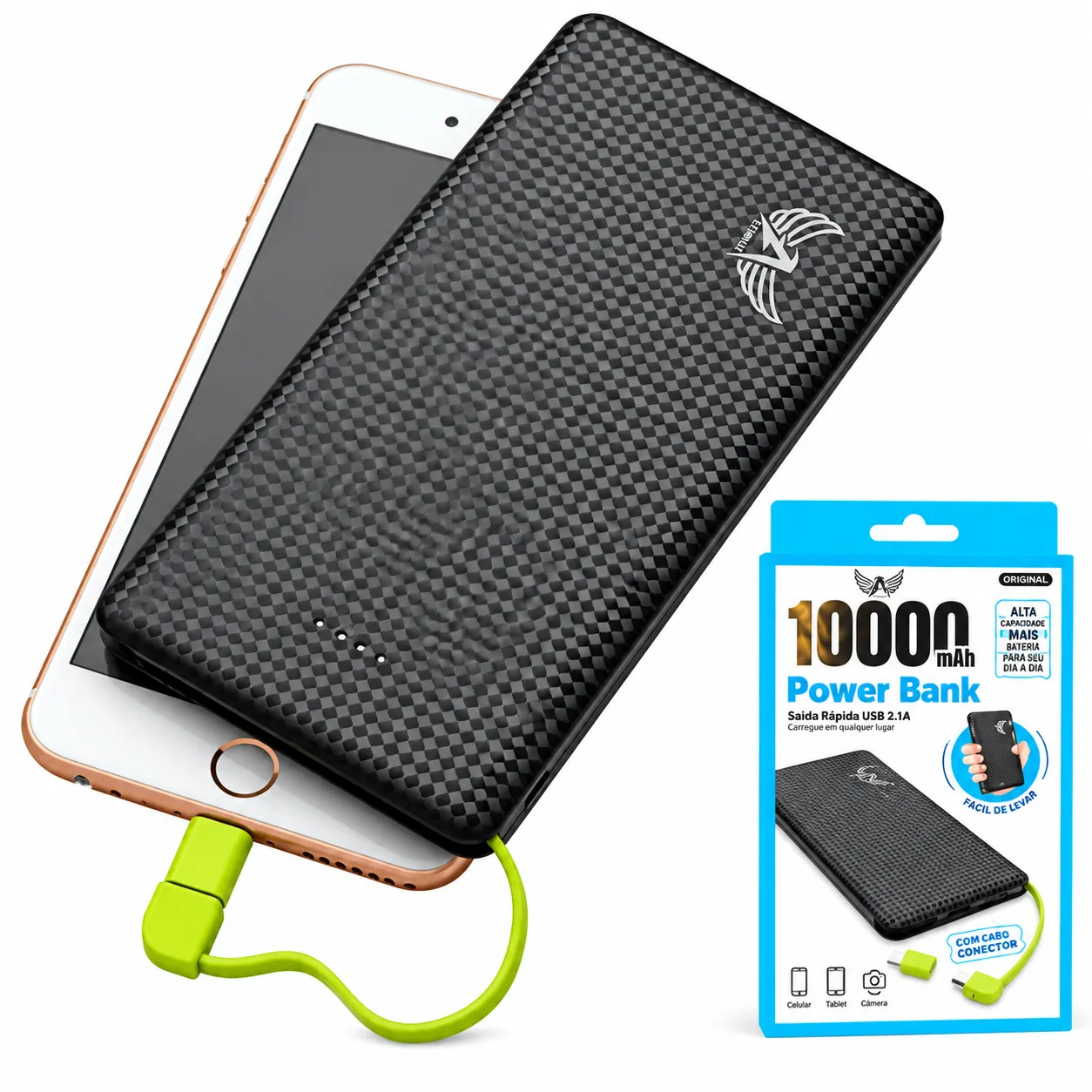 Carga Extra 10.000 mAh V8 Adaptador Altomex PN-956