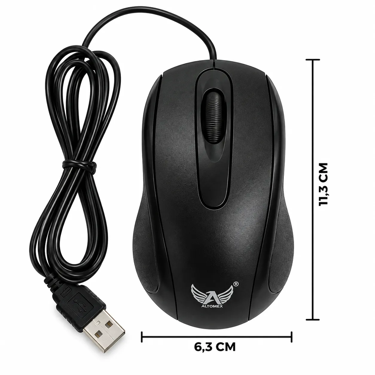 Mouse Óptico Com Fio 1200 DPI Altomex AL-9500 - 2