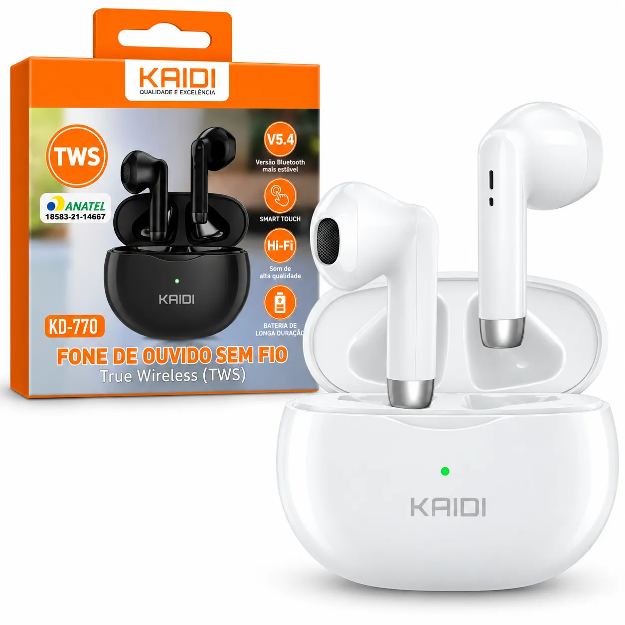 Fone De Ouvido Sem Fio Bluetooth IPX4 Kaidi KD-770