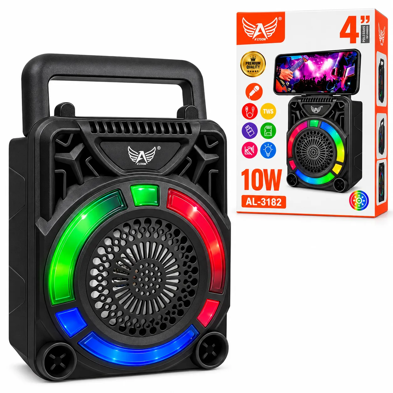 Caixa De Som 10W Com Suporte De Celular Altomex AL-3182