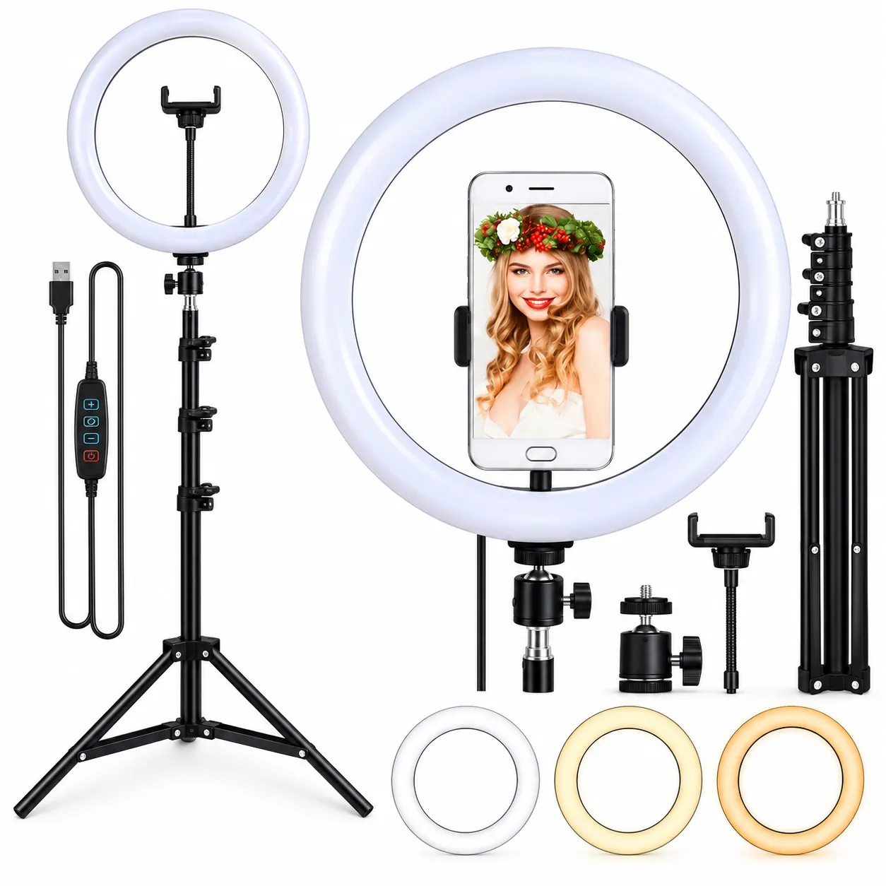 Iluminador Ring Light 12 Polegadas Com Tripé 210 cm B-Max BM-L04