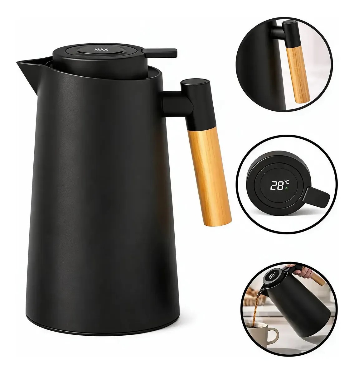 Garrafa Chaleira Térmica Com Sensor 1 Litro WU-215