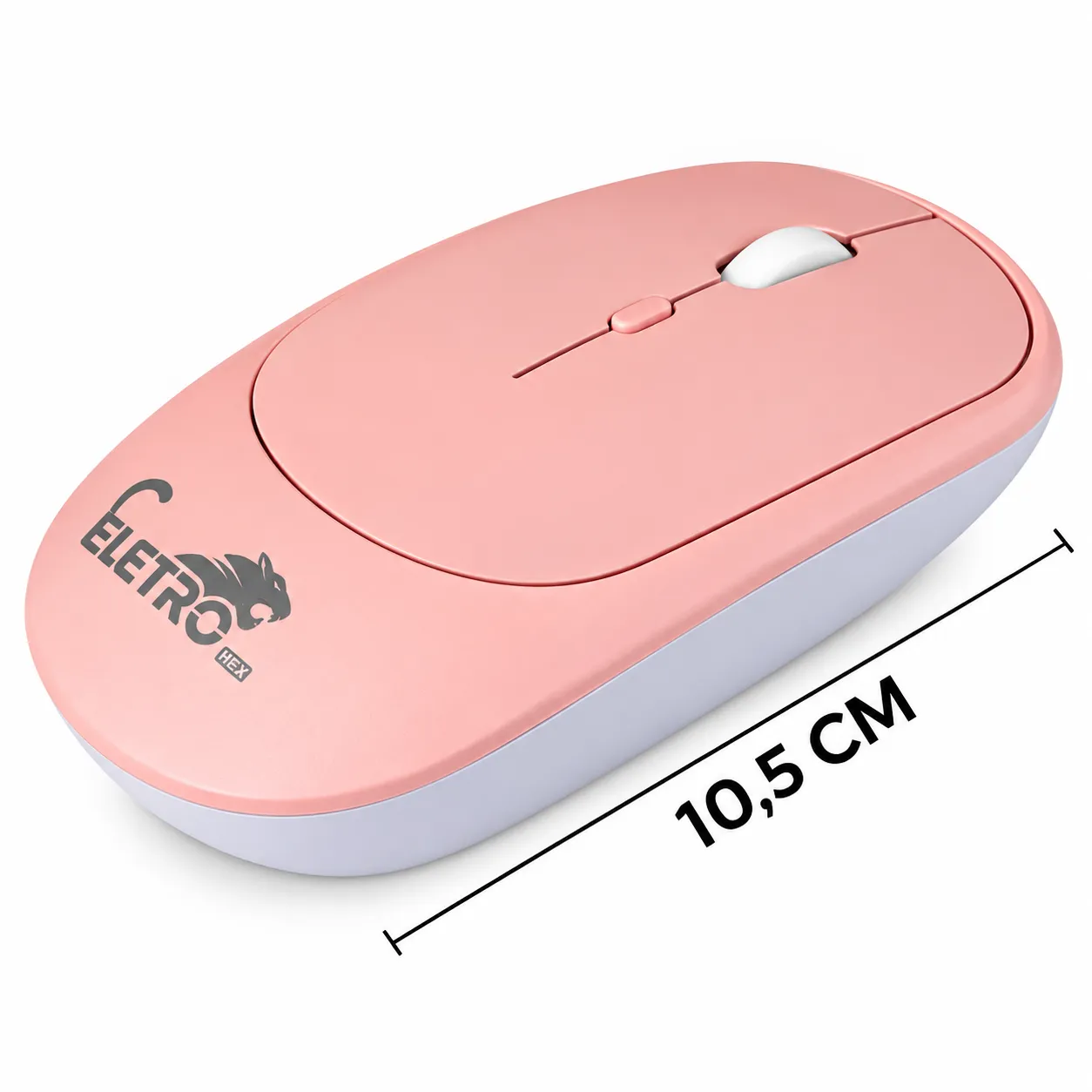 Mouse Sem Fio Recarregável Bluetooth e Antena Eletromex EL-2106 - 2