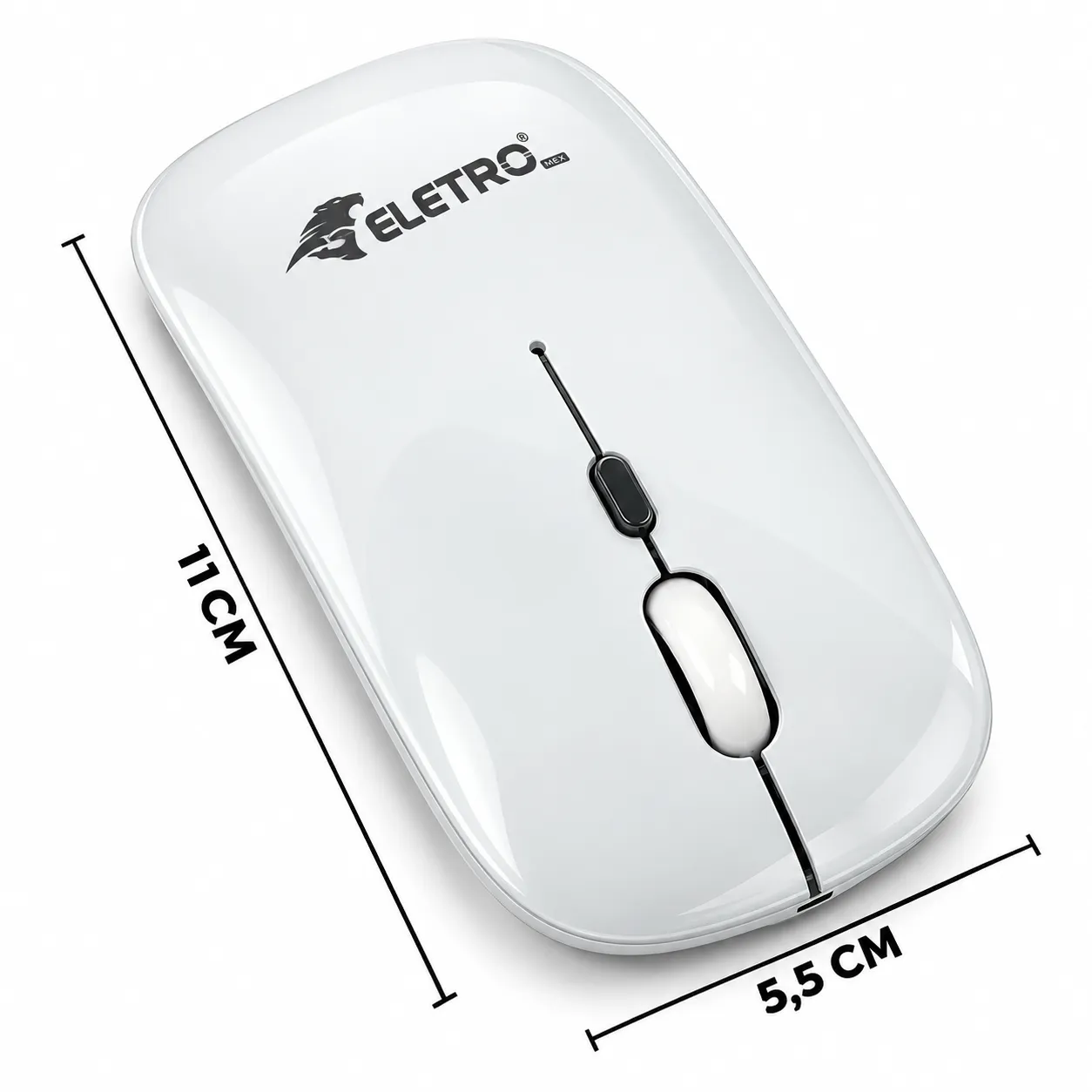 Mouse Sem Fio Recarregável Bluetooth e Antena Eletromex EL-2103 - 2