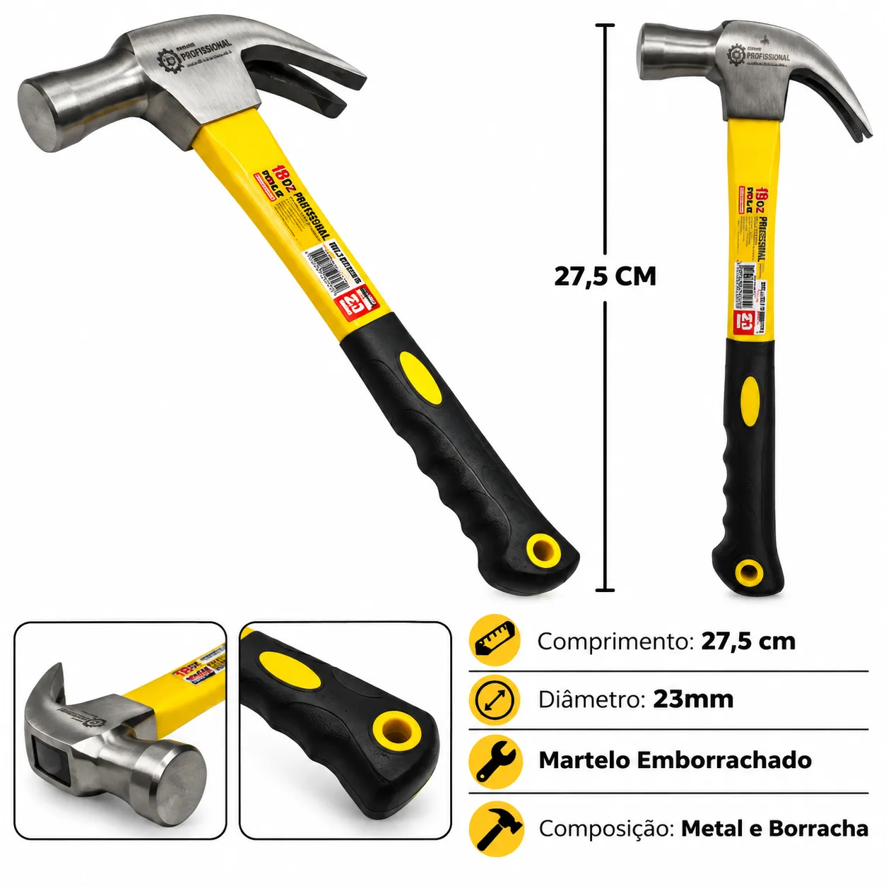 Martelo Cabo Emborrachado 23mm FBG-3060 - 2