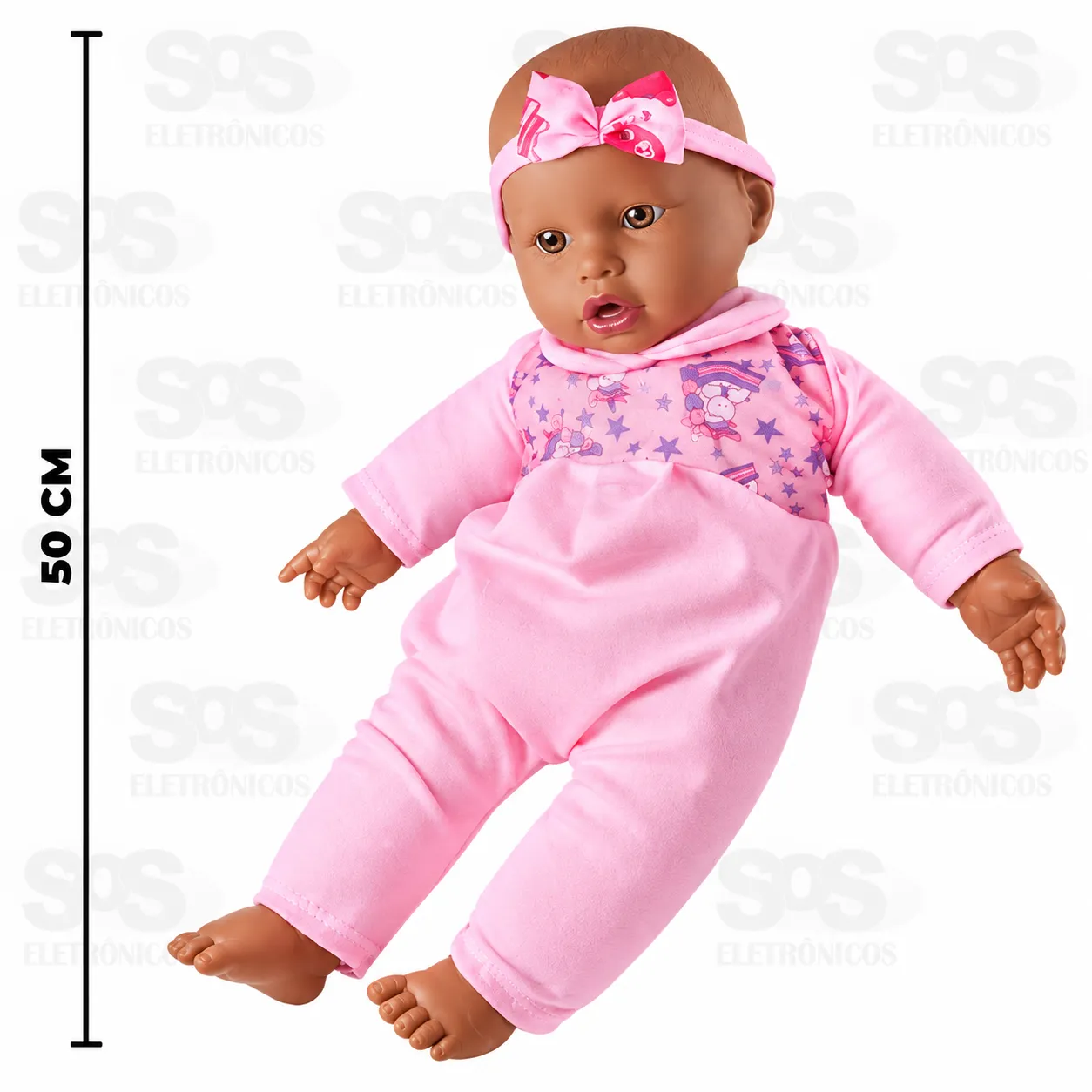 Boneca Nina Baby Musical Negra 50cm Nova Toys 1048 - 2